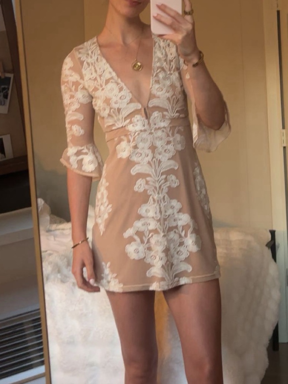 For love and lemons temecula mini dress in ivory